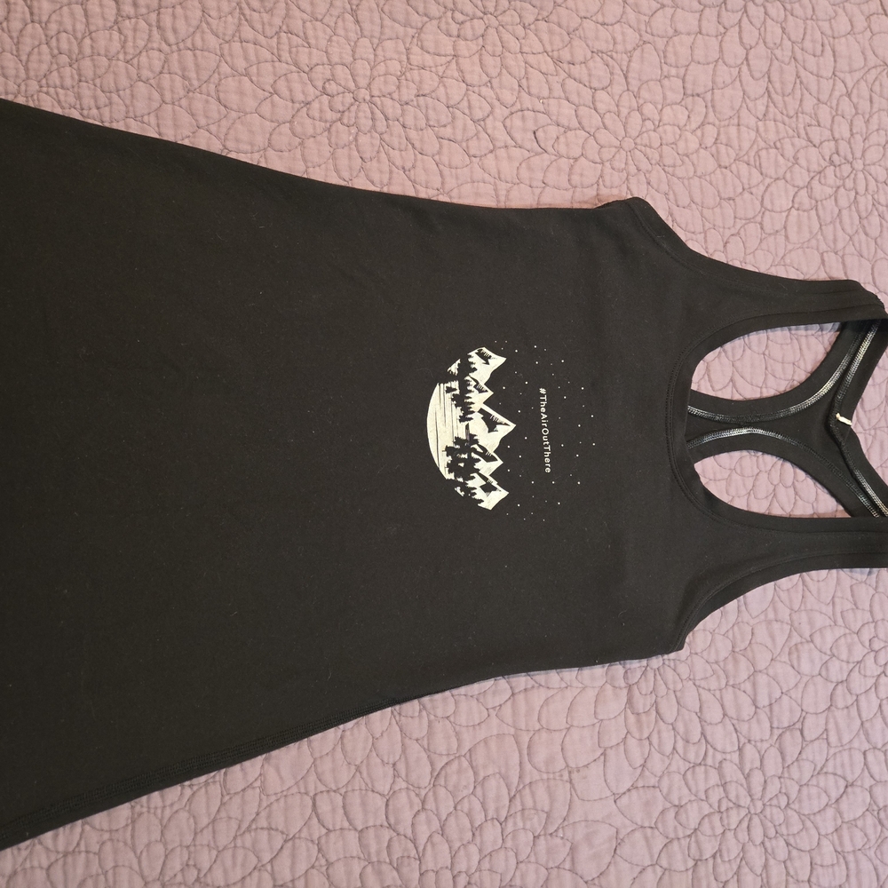 lululemon athletica Black Tank Top with White Mountain Design